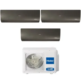 Climatizzatore Condizionatore Haier Trial Split Inverter serie FLEXIS PLUS BLACK 7 9 15 con 3U70S2SR3FA R-32 Wi-Fi Integrato Colore Nero 7000 9000 15000