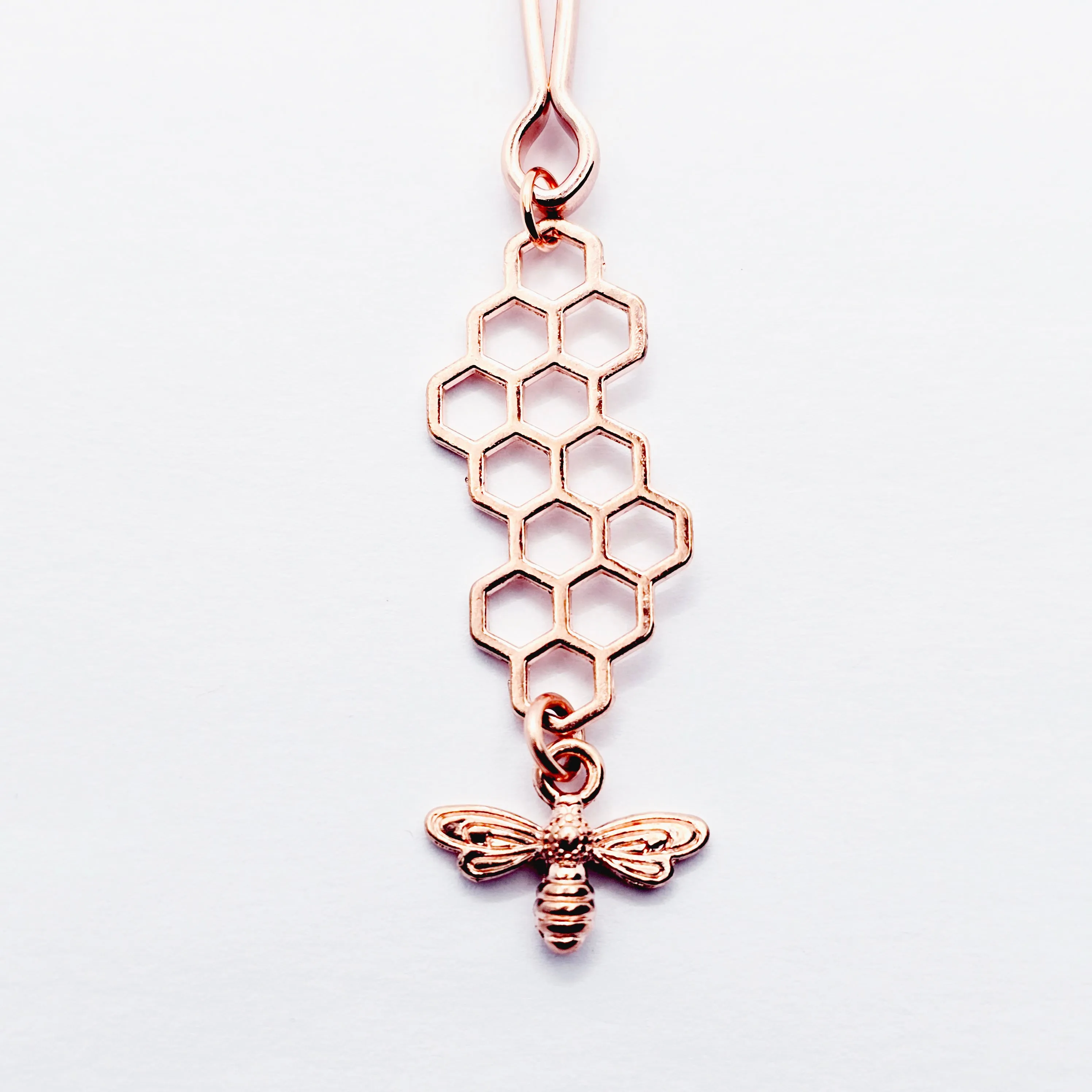 Clit Clamp for Clitoral Stimulation. Rose Gold with Bee and Honeycomb. BDSM Sex Toy for Women.