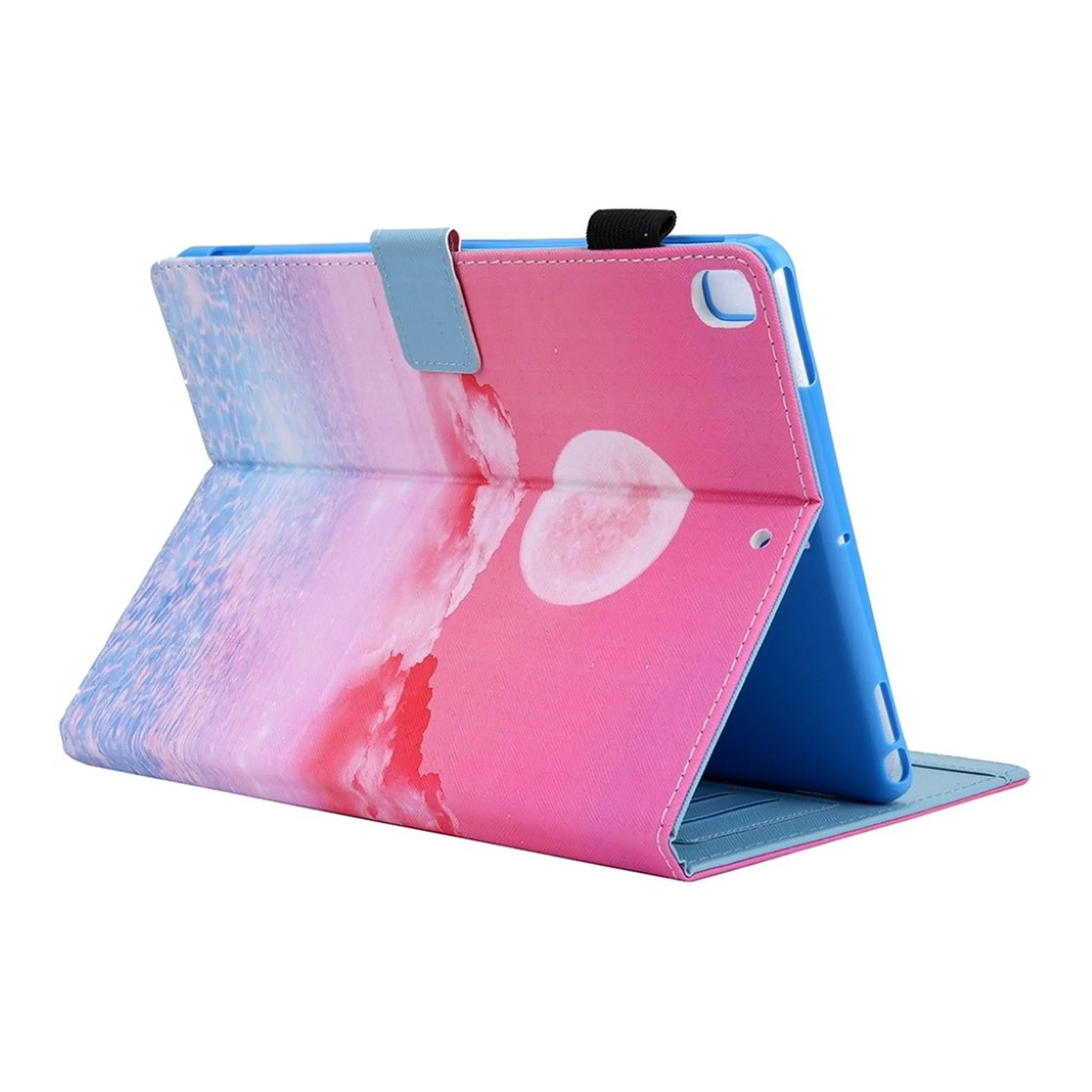 Cool patterned leather flip case for iPad (2018) - Afterglow