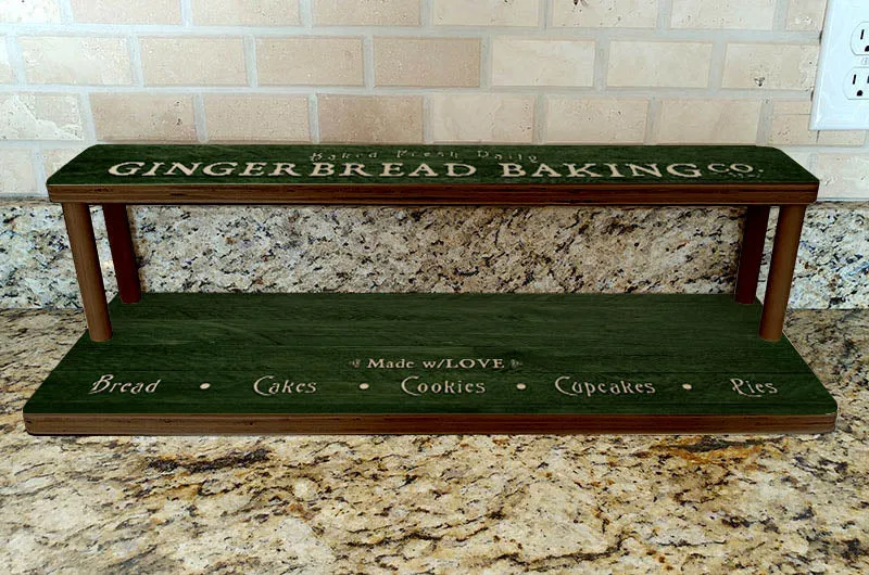 Counter Caddies™ - "Gingerbread Baking Co." Artwork - Straight Shelf - 24" Length