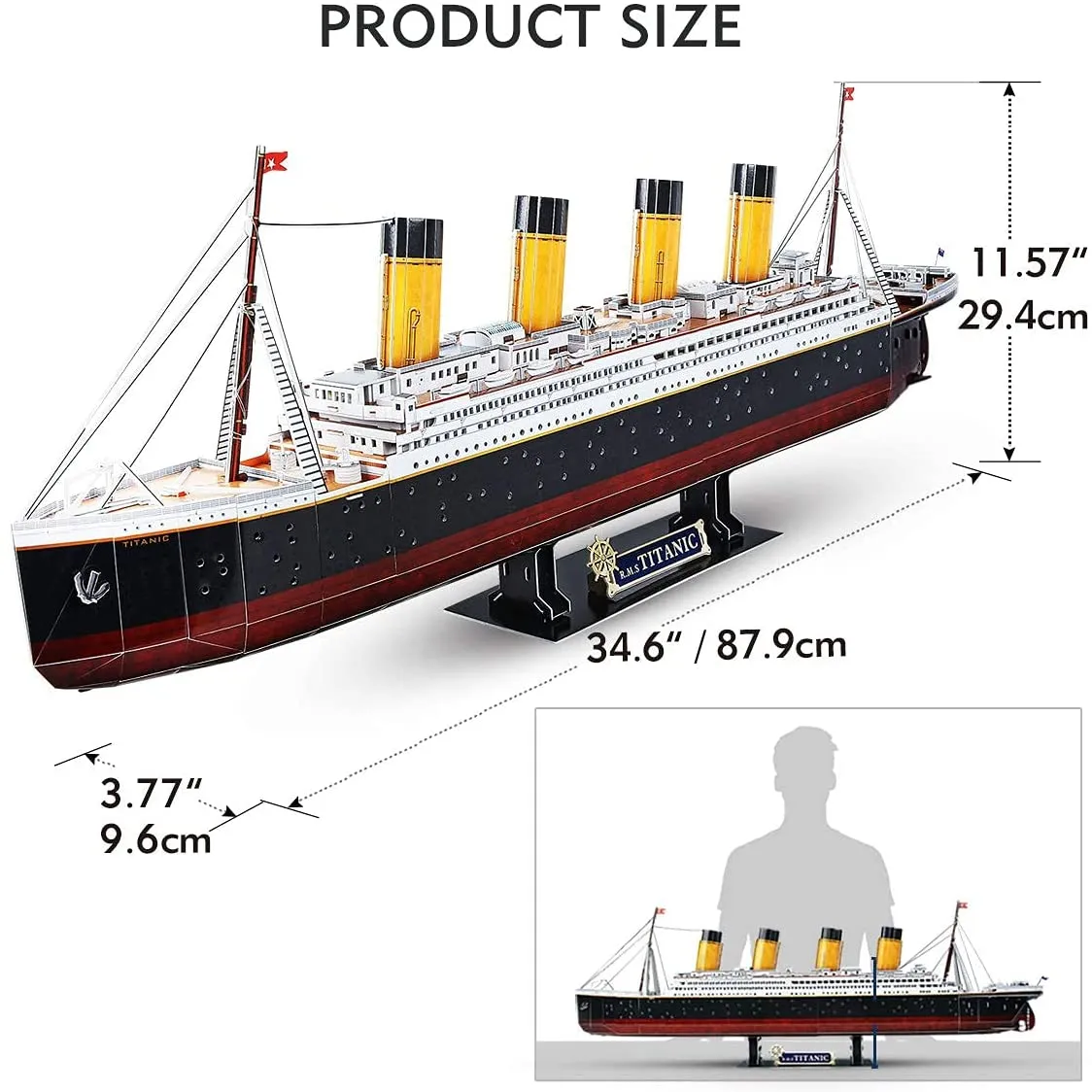 Cubicfun® 3D Puzzles 34.6" LED Titanic Ship