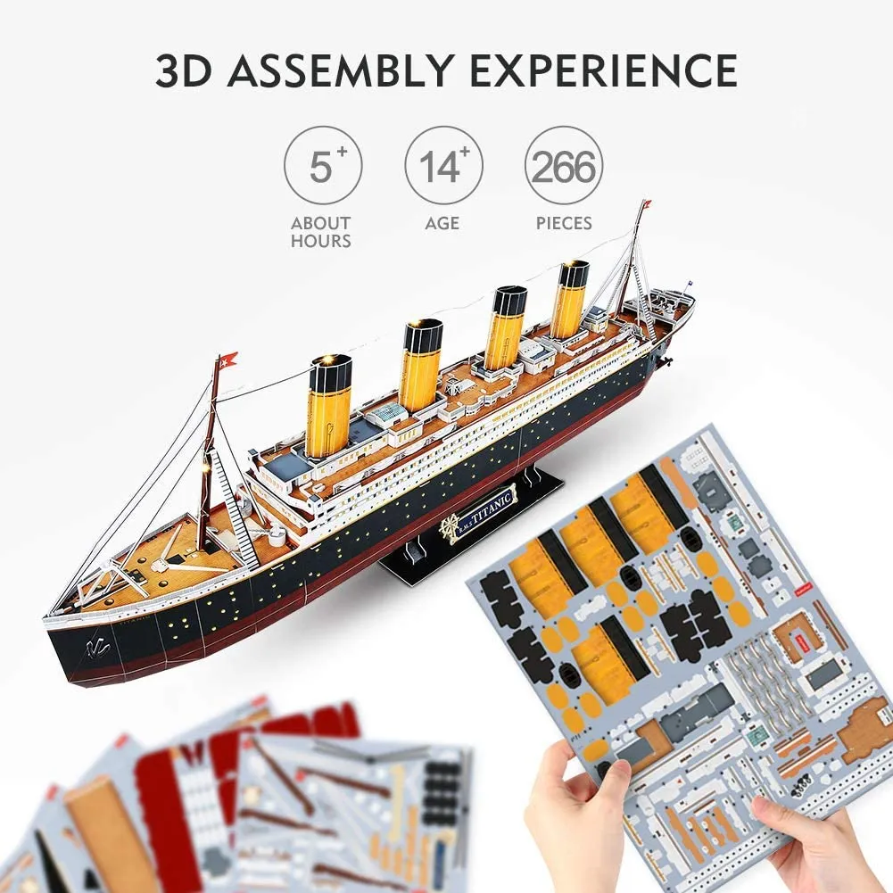 Cubicfun® 3D Puzzles 34.6" LED Titanic Ship