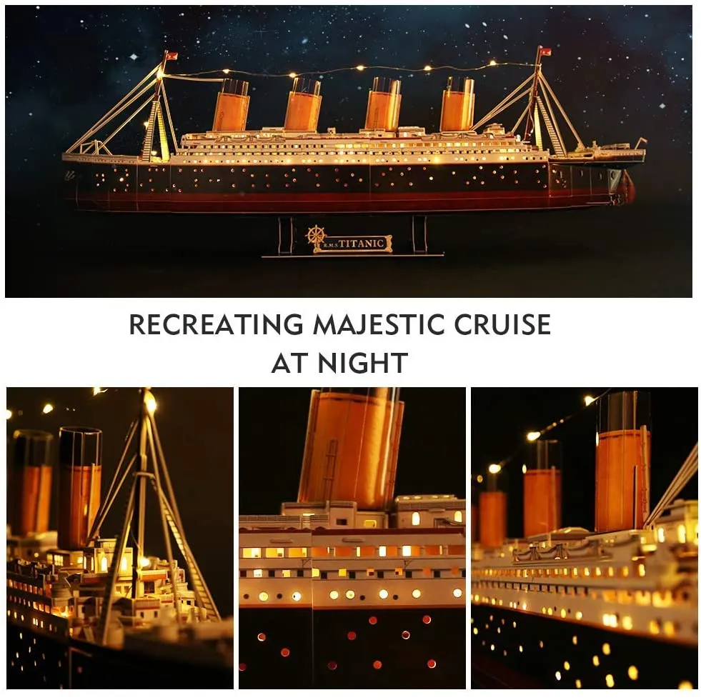 Cubicfun® 3D Puzzles 34.6" LED Titanic Ship