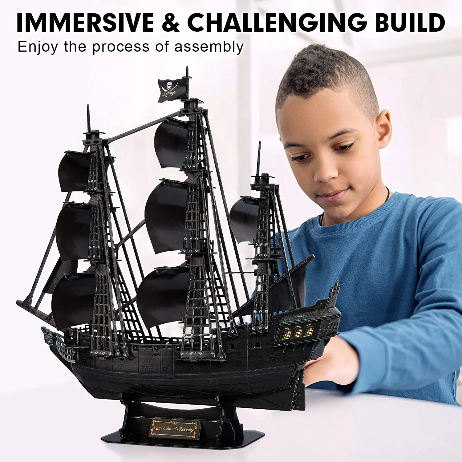 Cubicfun®  Puzzles Black Pirate Ship Model Kit