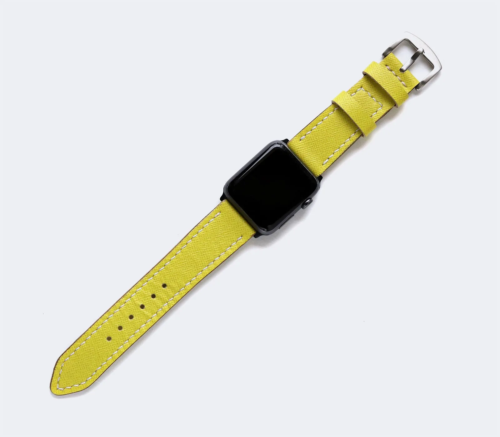 Custom Made Apple Watch Strap - Lime Saffiano