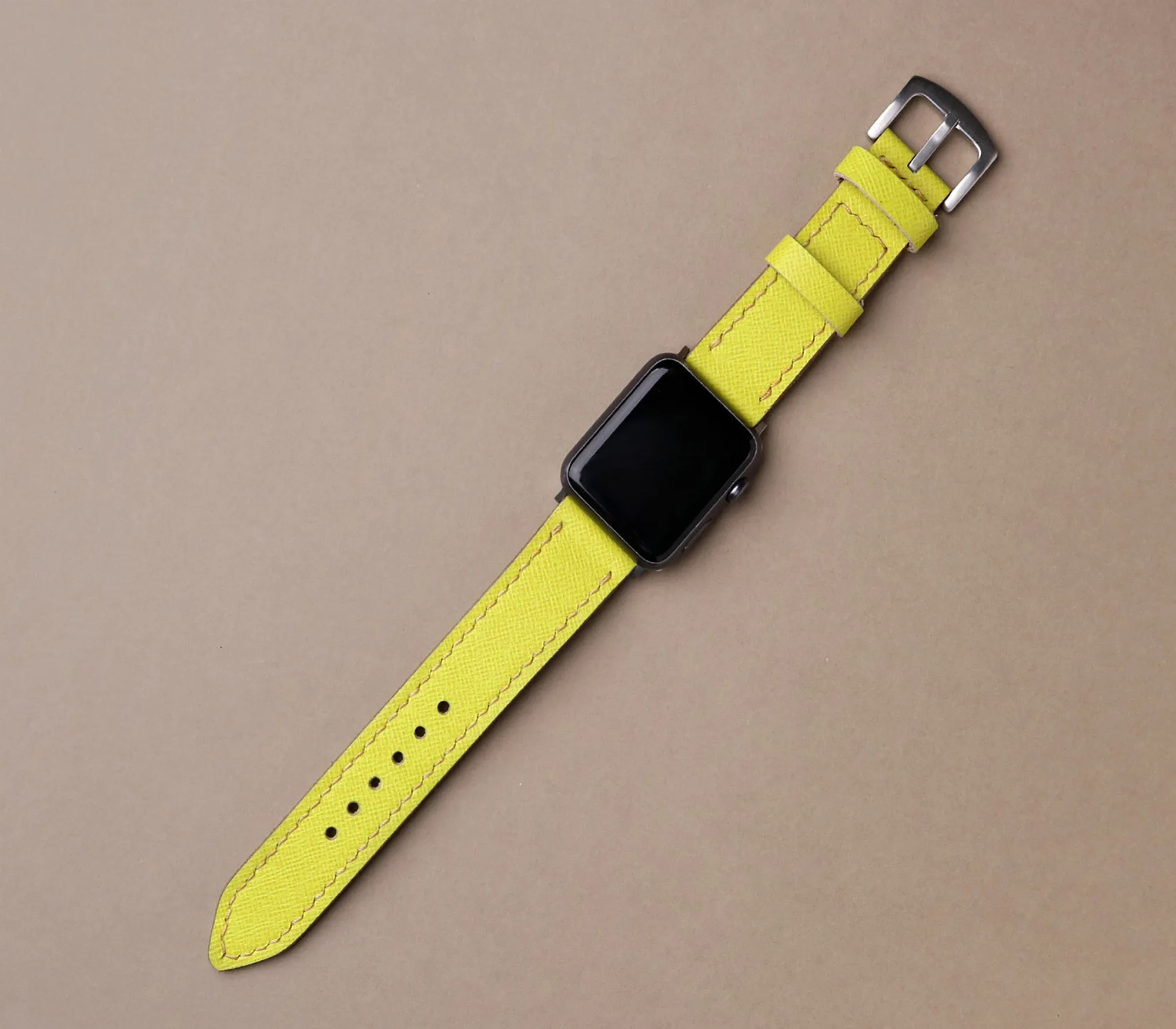 Custom Made Apple Watch Strap - Lime Saffiano