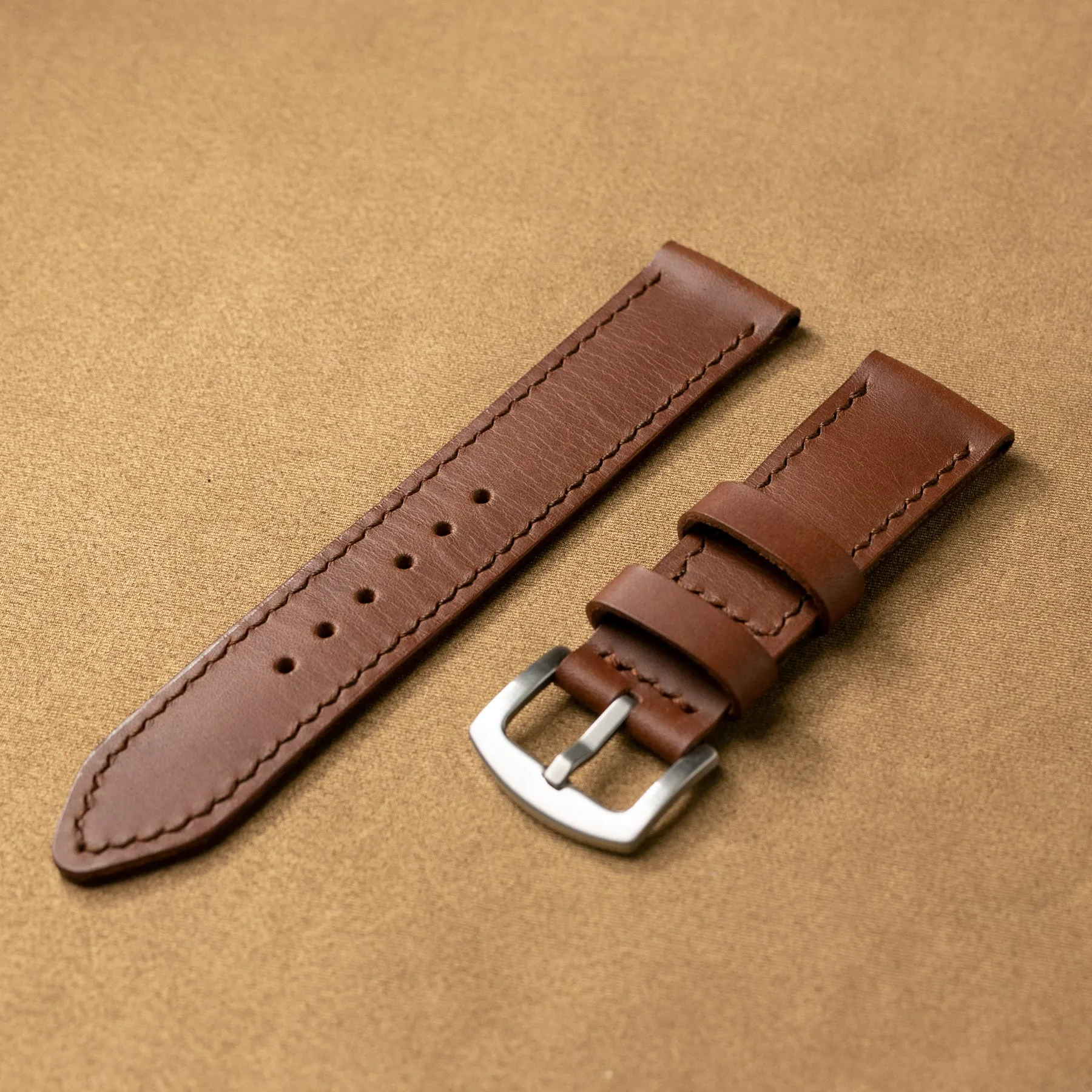 Custom Made VegTan Leather Watch Strap - Mocha