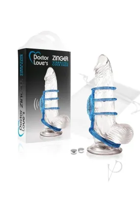 Doctor Loves Zinger Vibrating Cage Blue