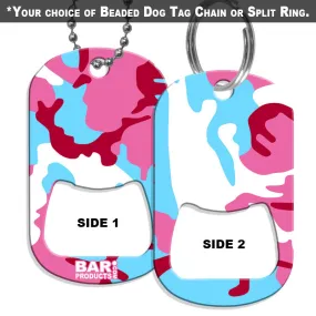 Dog Tag Bottle Opener - Blue / Pink Camo