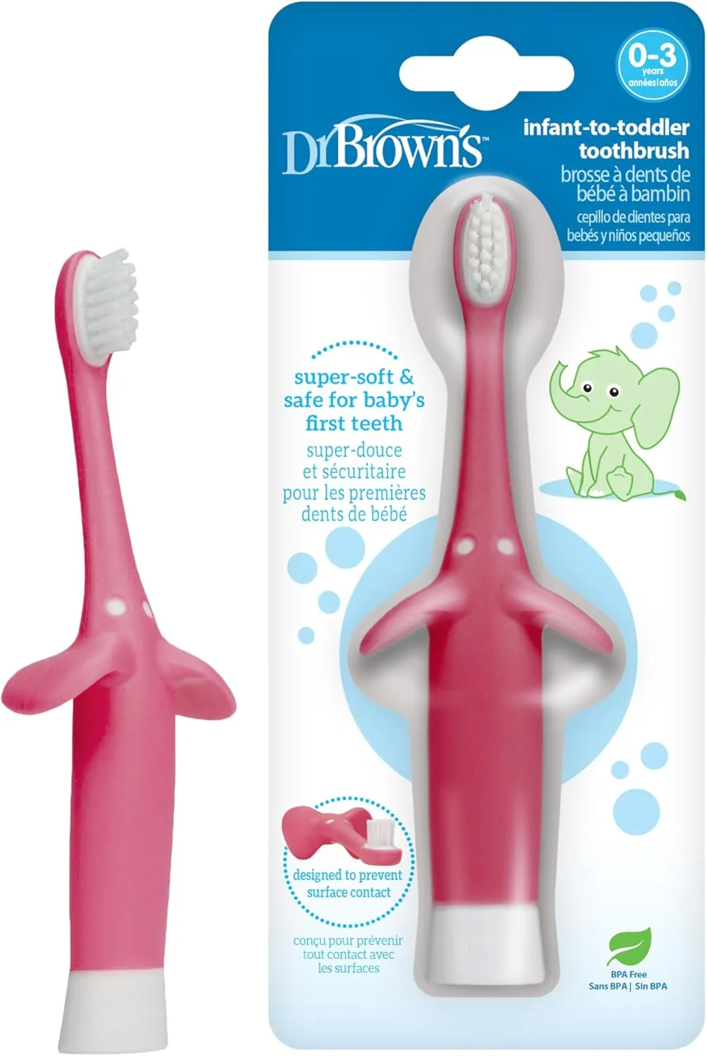 Dr. Browns Infant-to-Toddler Training Toothbrush, Elephant