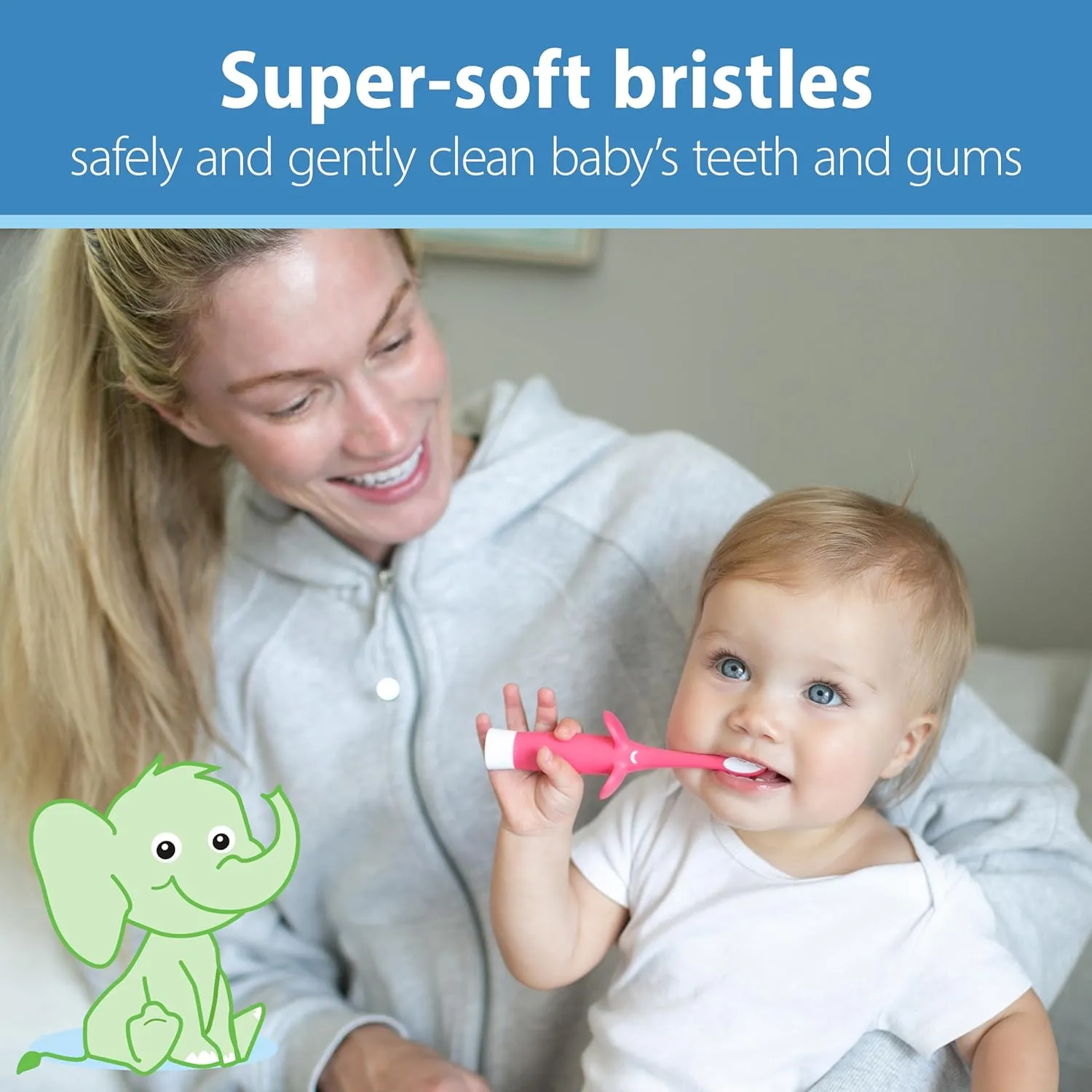 Dr. Browns Infant-to-Toddler Training Toothbrush, Elephant