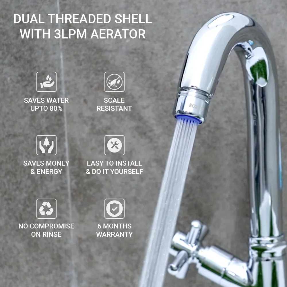 Dual Threaded Shell with 3 LPM Aerator- Shower Flow (Pack of 2)