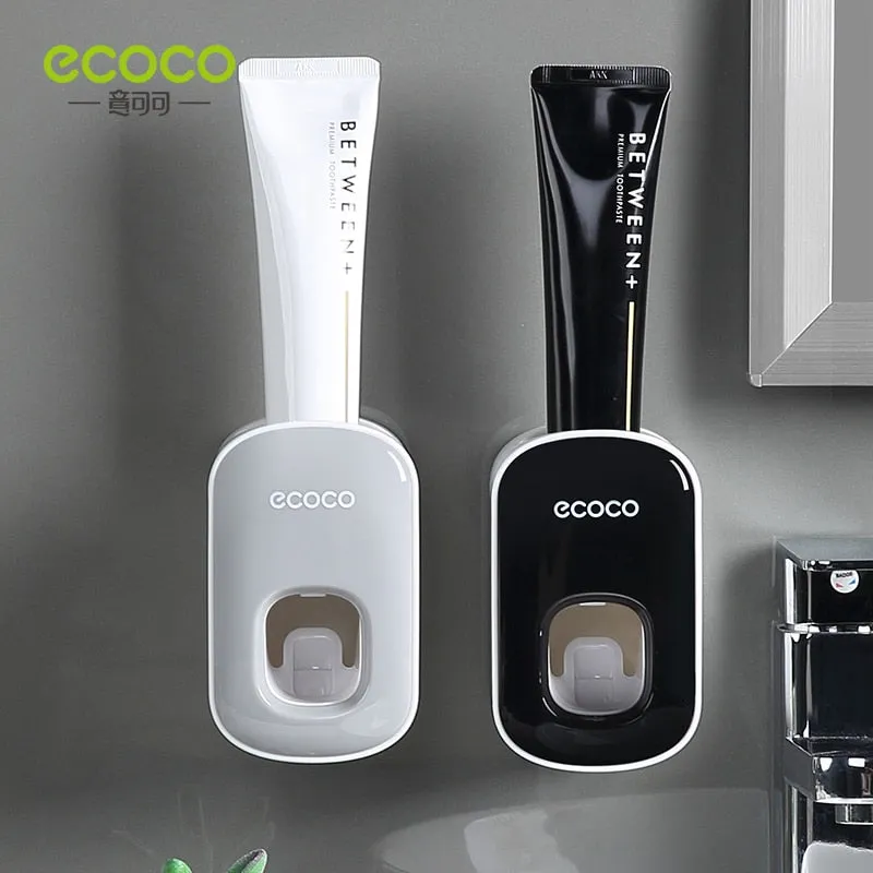 ECOCO Automatic Toothpaste Dispenser and Toothbrush Holder