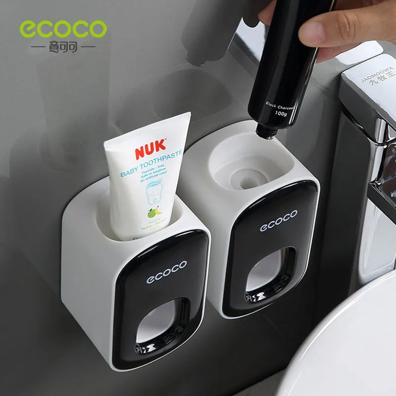 ECOCO Automatic Toothpaste Dispenser and Toothbrush Holder