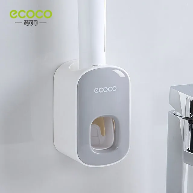 ECOCO Automatic Toothpaste Dispenser and Toothbrush Holder