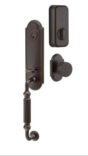 Emtek Single Cylinder Orleans Handleset EMPowered Motorized Smart Lock Upgrade With Argos Lever