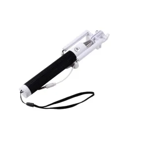 Fashion Extendable Wired Remote Shutter Selfie Stick Monopod For iPhone Smartphone - Black