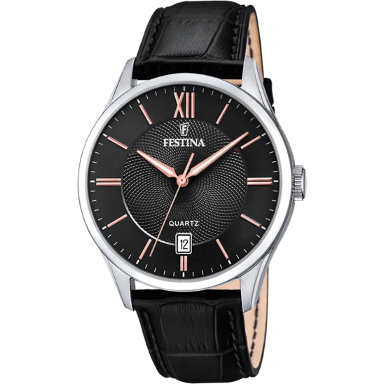 Festina Classics Leather Analog Mens Watch I Model F20426/6 Quartz Movement