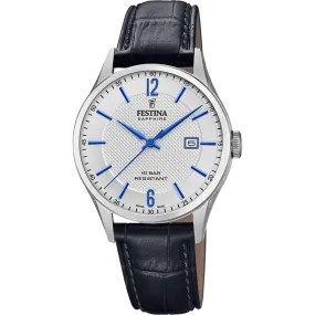 Festina Swiss Made Leather Analog Mens Watch I Model F20007/2 Quartz Movement