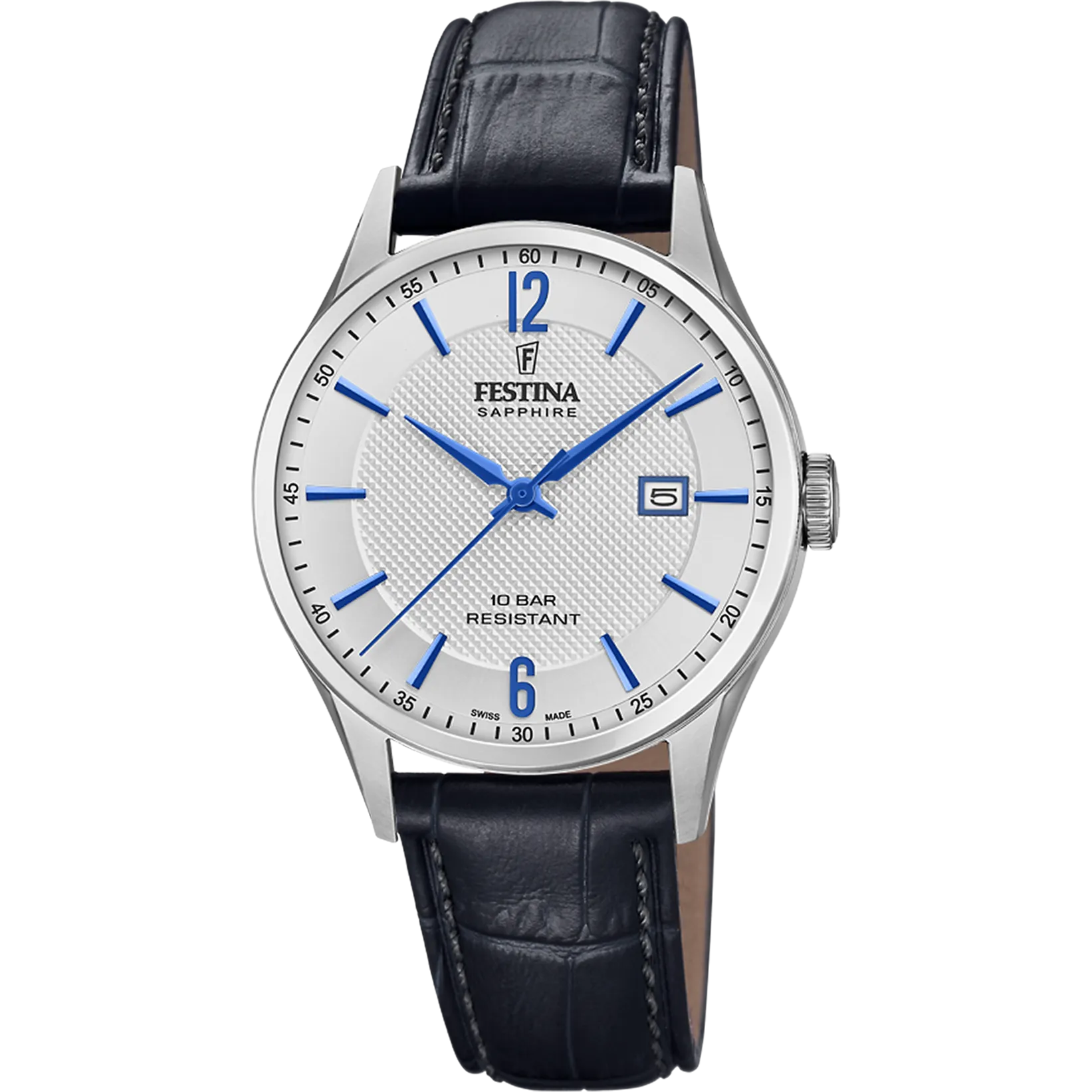 Festina Swiss Made Leather Analog Mens Watch I Model F20007/2 Quartz Movement