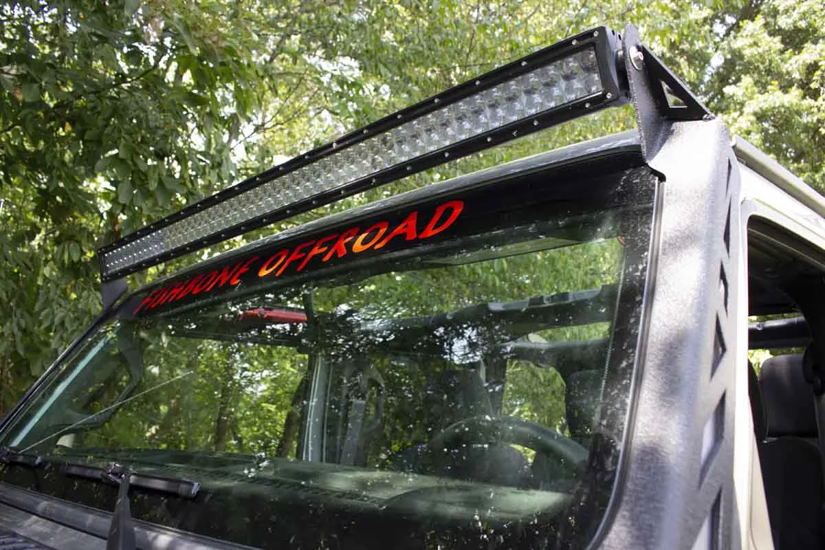 Fishbone Offroad Windshield Light Bracket Jeep Gladiator GT (20-23) Black Textured Powder Coat