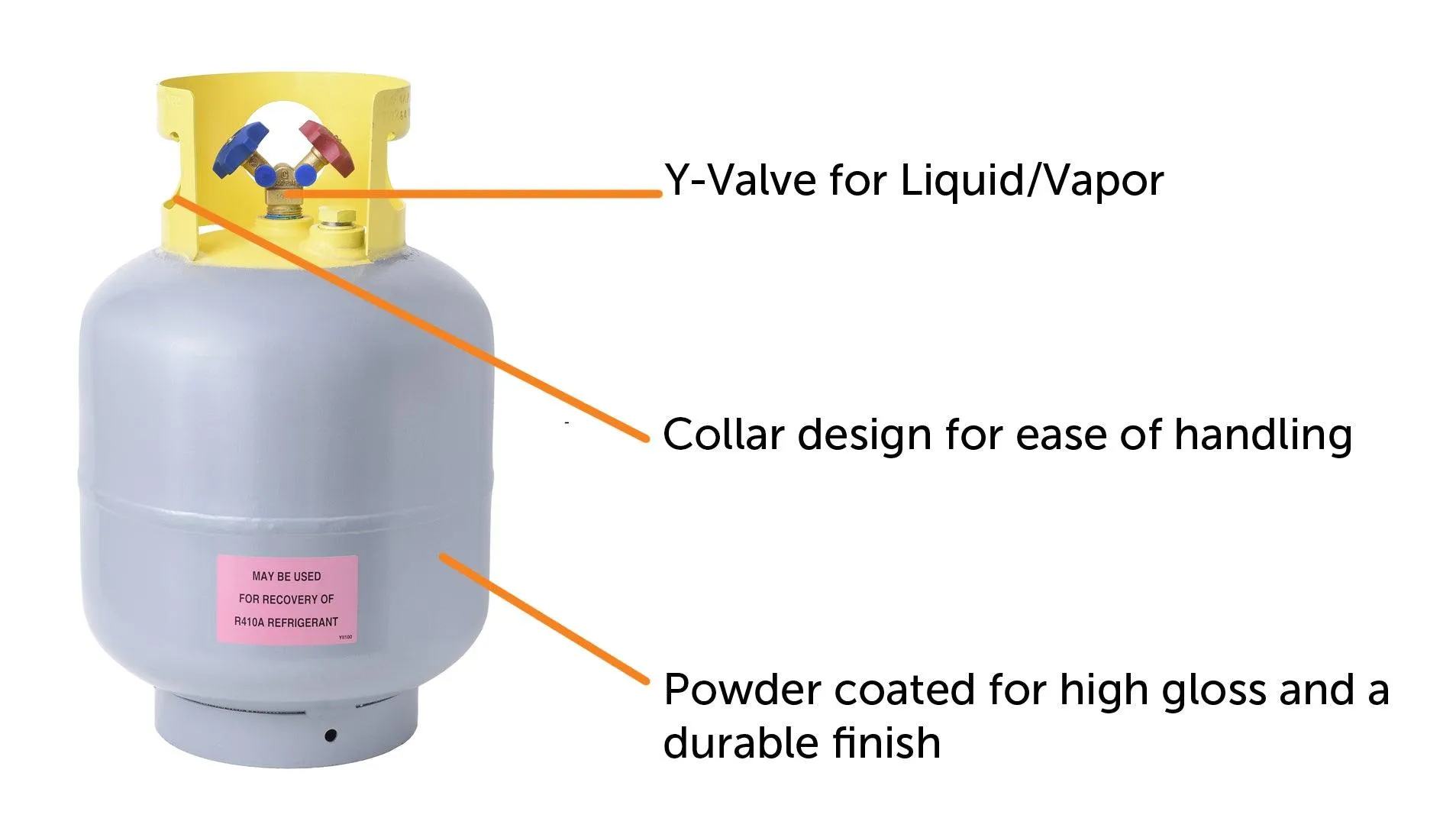 Flame King 50lb Refrigerant Cylinder Recovery Tank with SCG Y-Valve