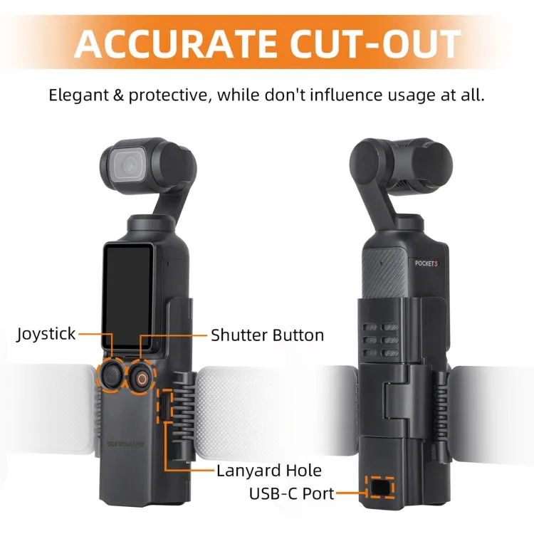 For DJI OSMO Pocket 3 Sunnylife ZJ756 Expanded Dual Phone Clamp Holder (Black)