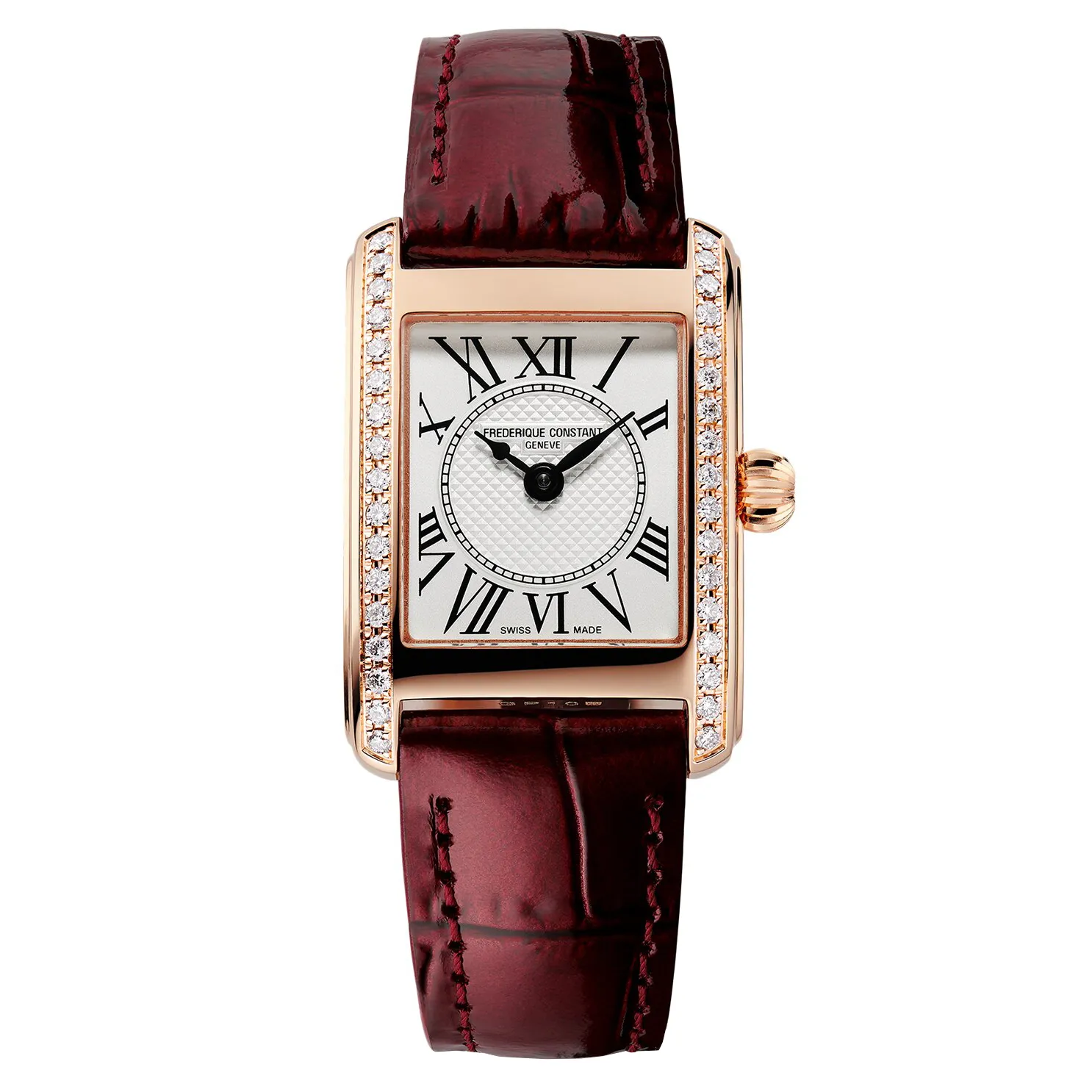 Frederique Constant Watch Ladies Classic Carree Rose Gold PVD FC-200MCD14