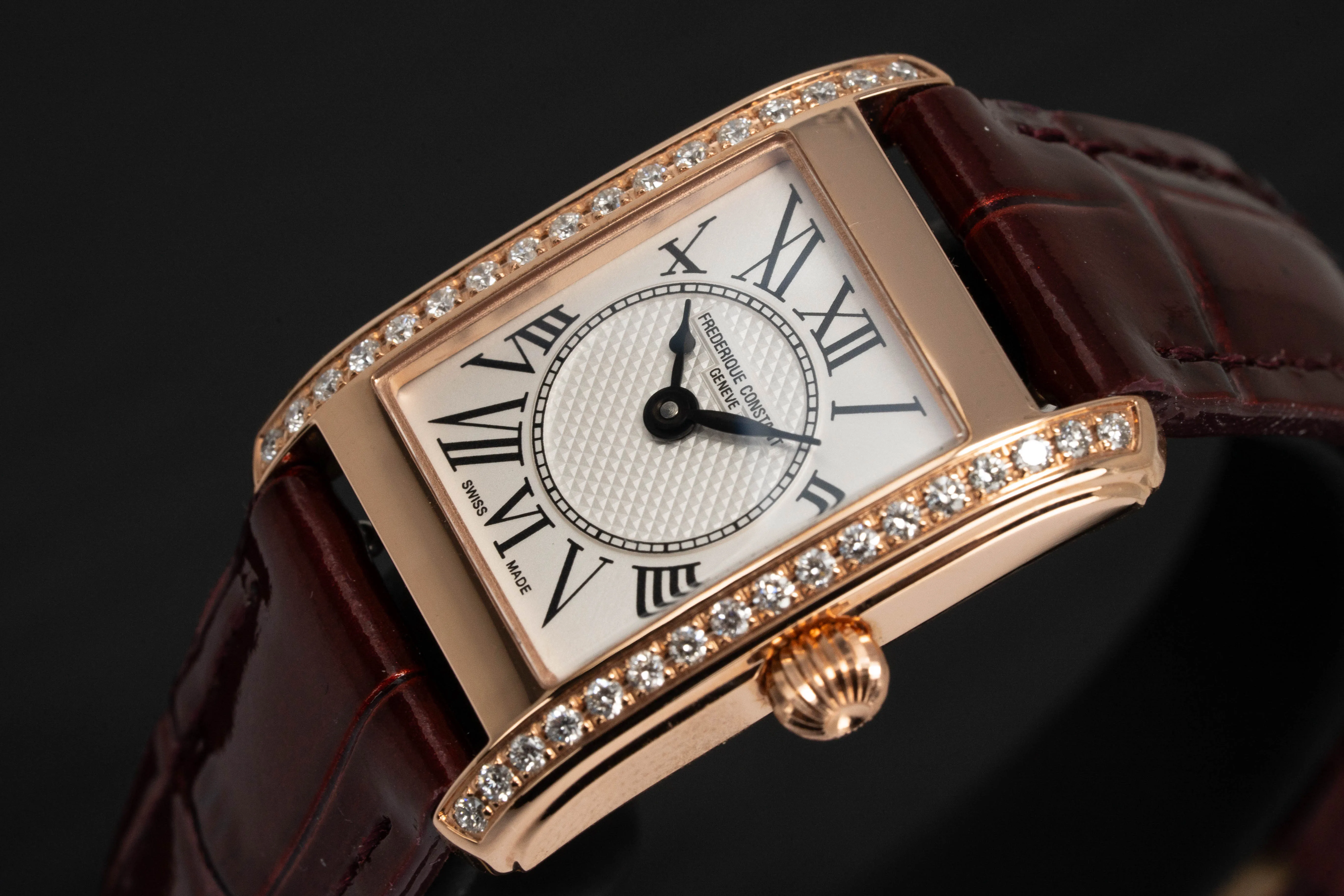 Frederique Constant Watch Ladies Classic Carree Rose Gold PVD FC-200MCD14