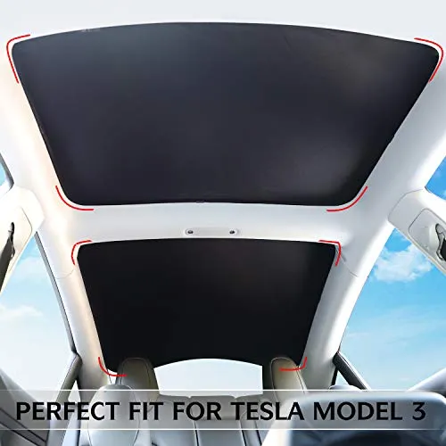 Glass Roof Sunshade with UV Protective Screen for 2021  Tesla Model 3