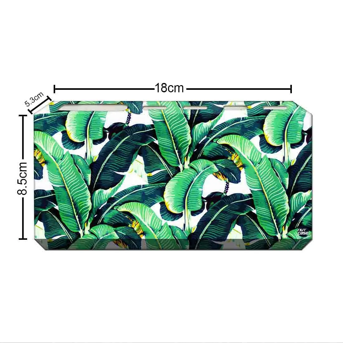 Green Toothbrush Holder Wall Mounted Toothpaste Stand for Family-Banana Leaves