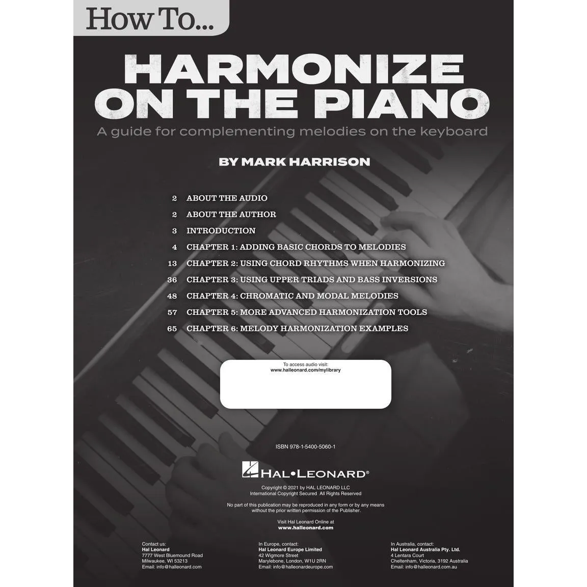 Hal Leonard HL00292957 How To Harmonize On The Piano