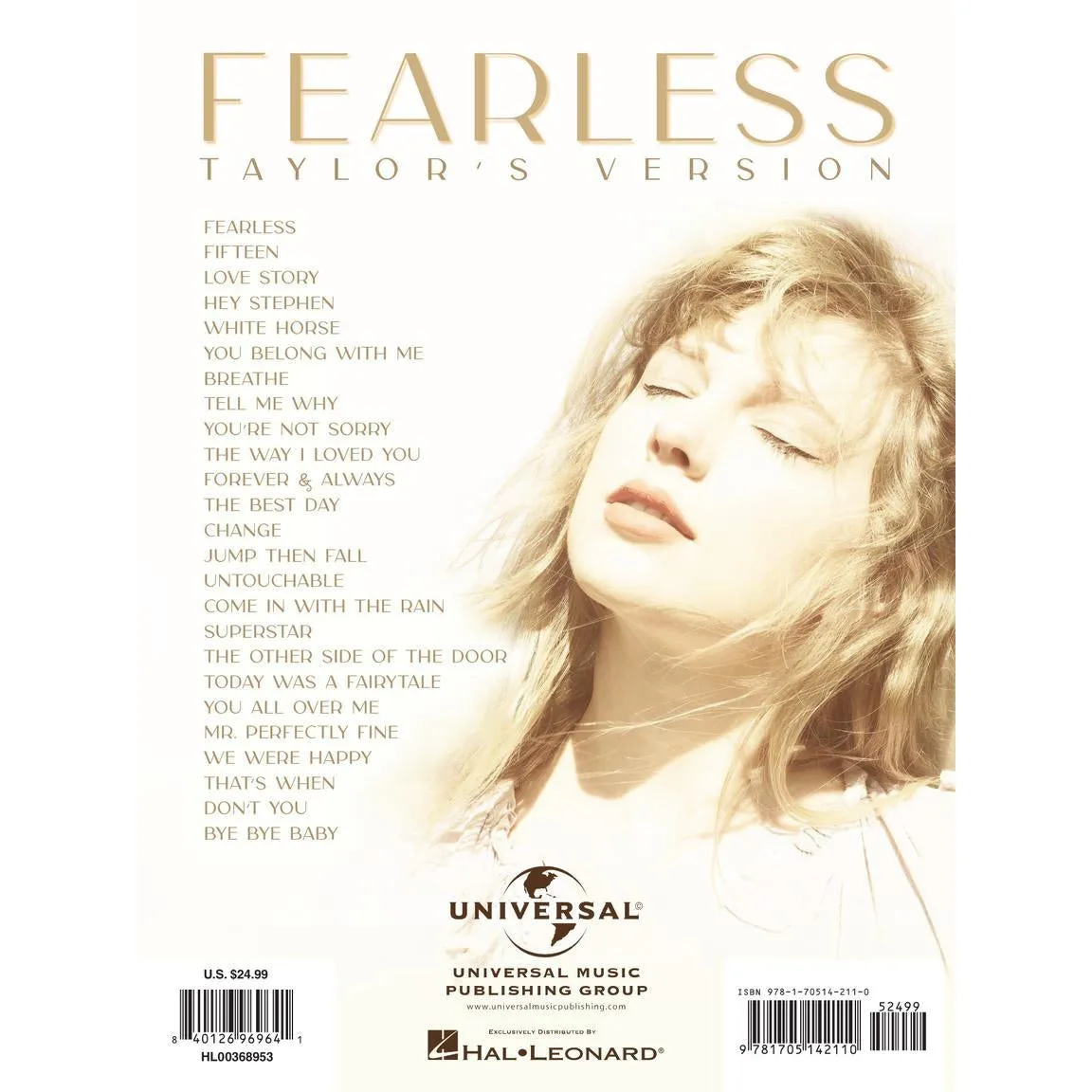 Hal Leonard HL00368953 Taylor Swift – Fearless (Taylor's Version)