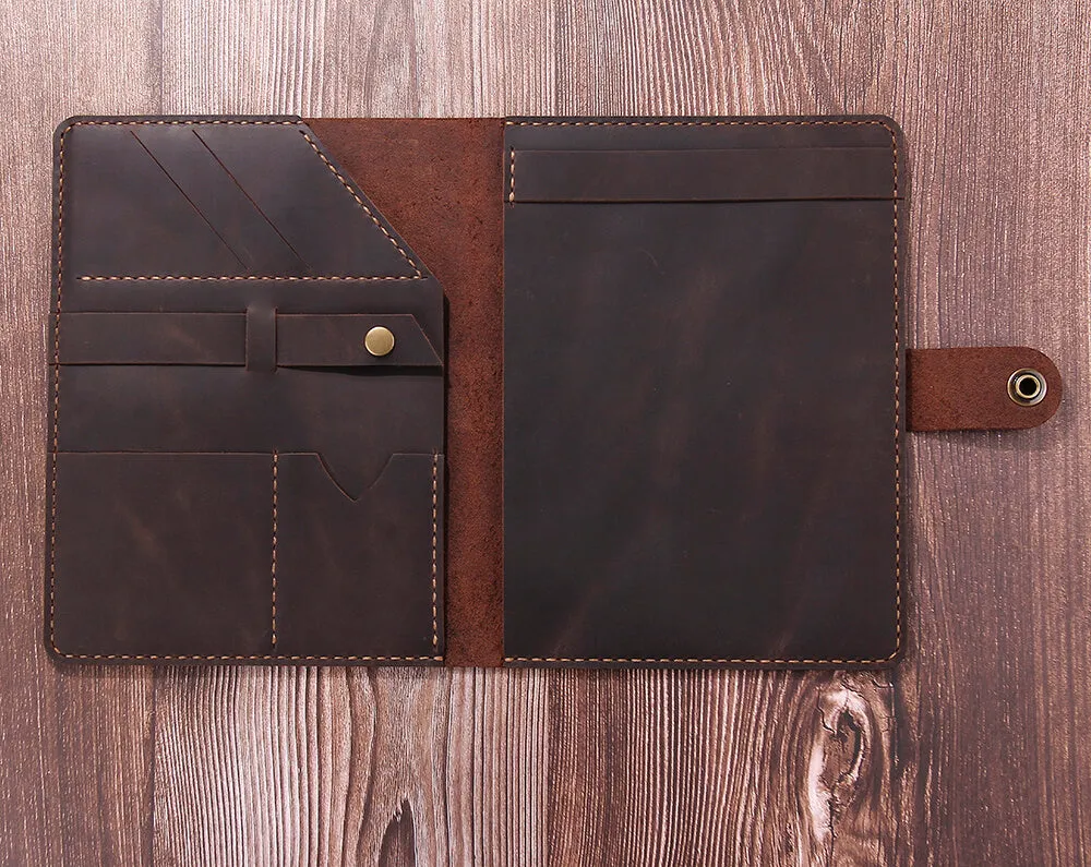 Handmade Leather Portfolio, A5 Notepad Holder