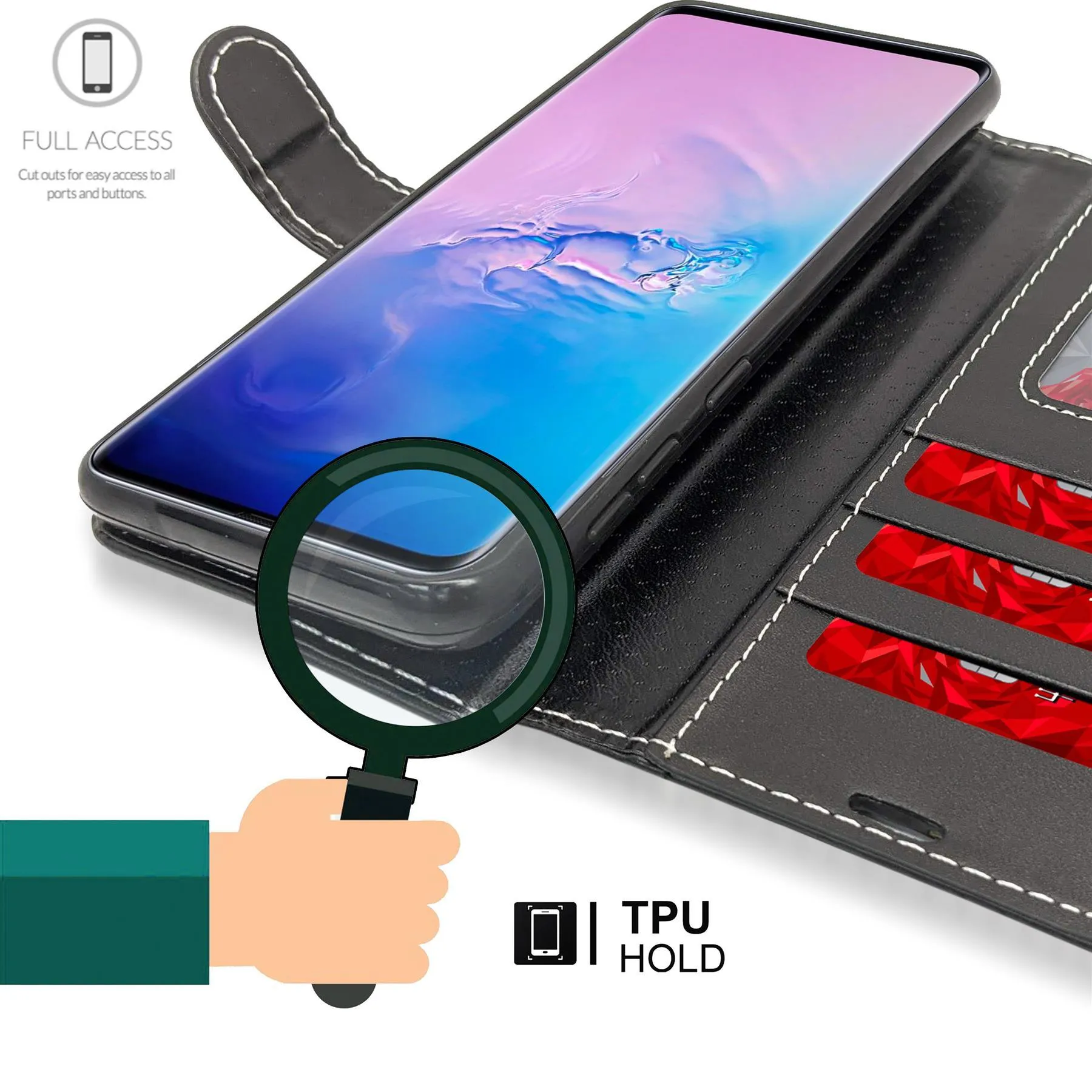 Honor 20, Honor 20 Pro Flip Folio Book Wallet Case