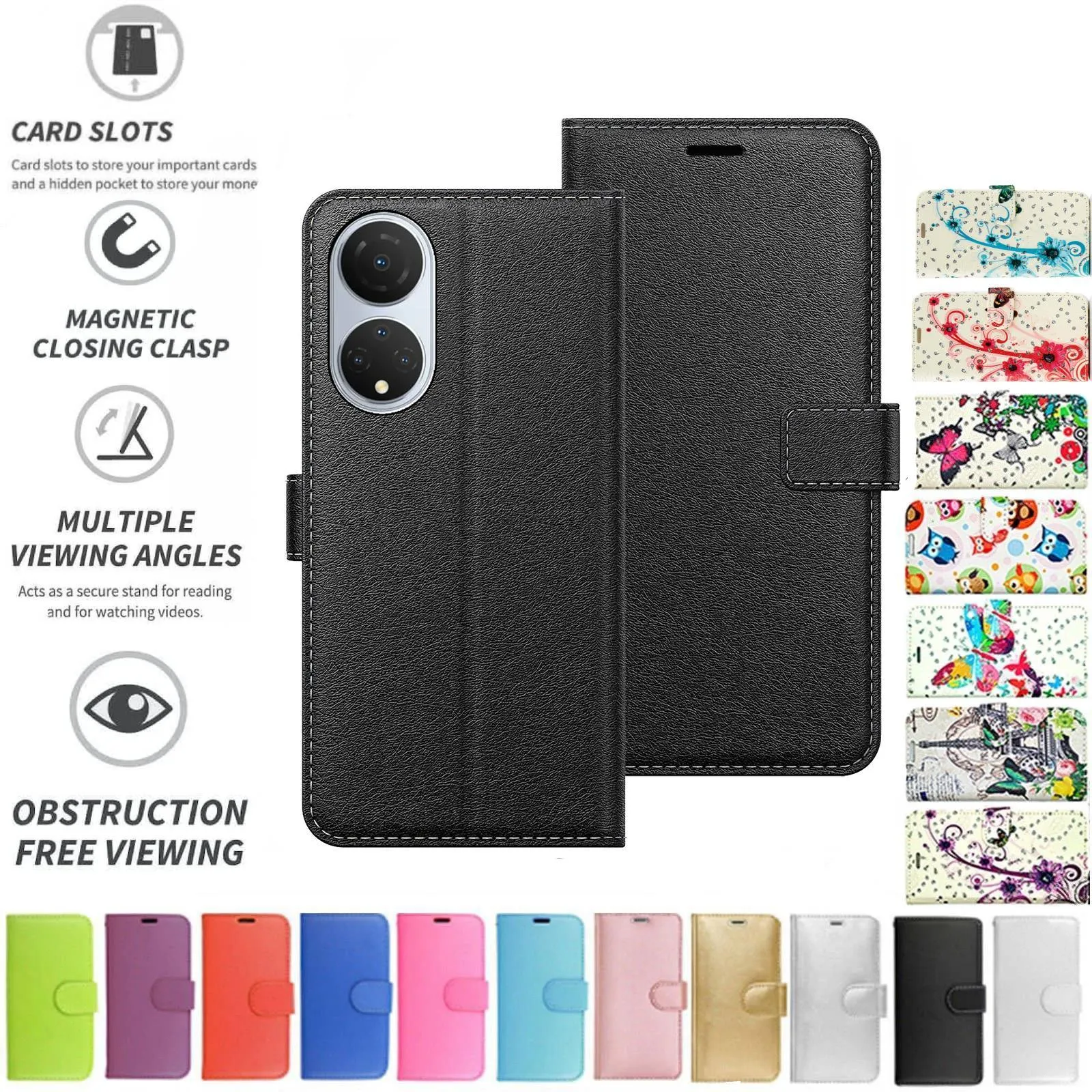 Honor X7 Flip Folio Book Wallet Case