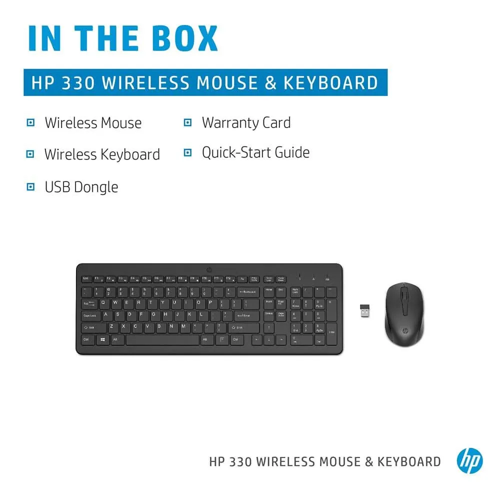 HP 330 WIRELESS KEYBOARD AND MOUSE COMBO