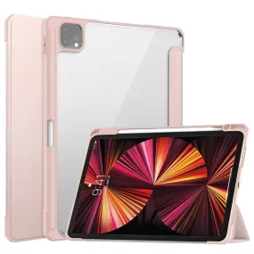 iPad Pro 11 (2021) transparent TPU   PU leather flip case - Pink