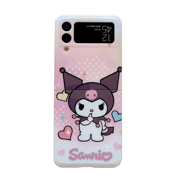 Japanese Cartoon | Kuromi with Hearts Travelling - Phone Case Samsung Galaxy Z Flip 3 4 W23 Filp