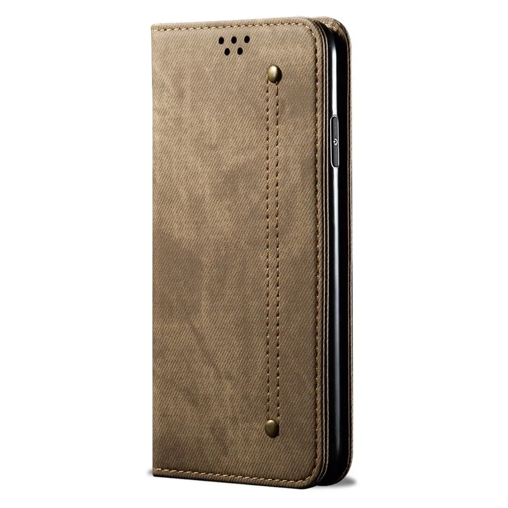 Jeans Motorola Edge (2021) Flip case - Khaki