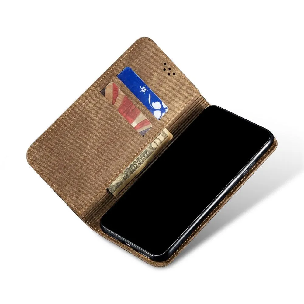 Jeans Motorola Edge (2021) Flip case - Khaki