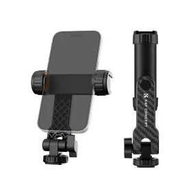 K&F Concept Tripod Mount Phone Holder for iPhone & Android Smartphones with Dual Cold Shoe for LED Fill Lights, Microphones, and Camera Accessories