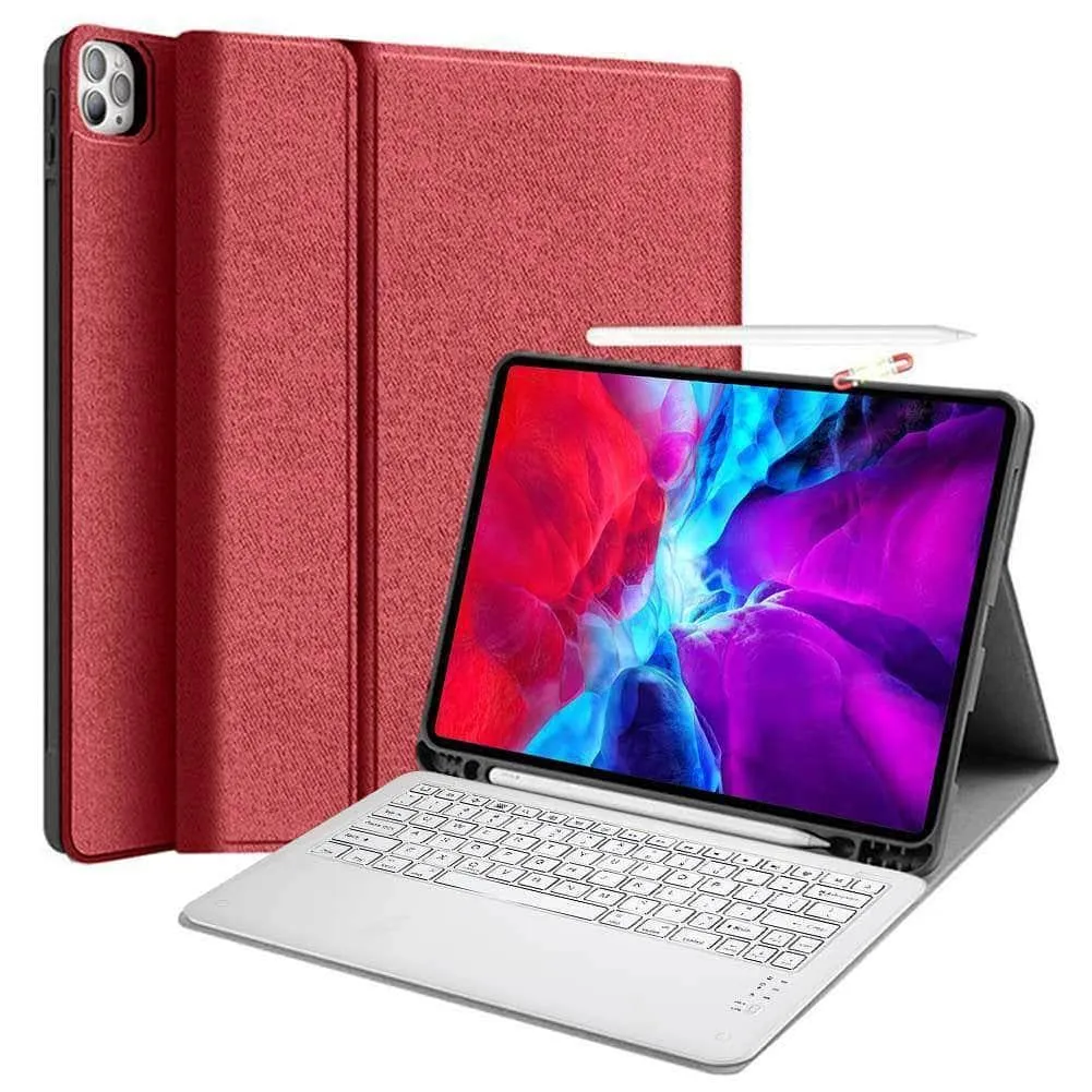 Keyboard Case Protect Shell iPad Pro 12.9 2020 Flip Folio Stand With Pen Holder