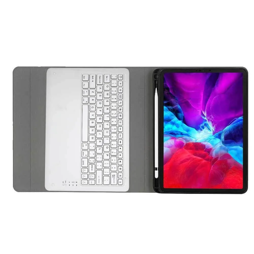 Keyboard Case Protect Shell iPad Pro 12.9 2020 Flip Folio Stand With Pen Holder