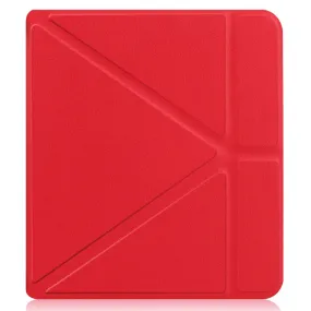 Kobo Libra 2 cool origami stand PU leather flip case - Red