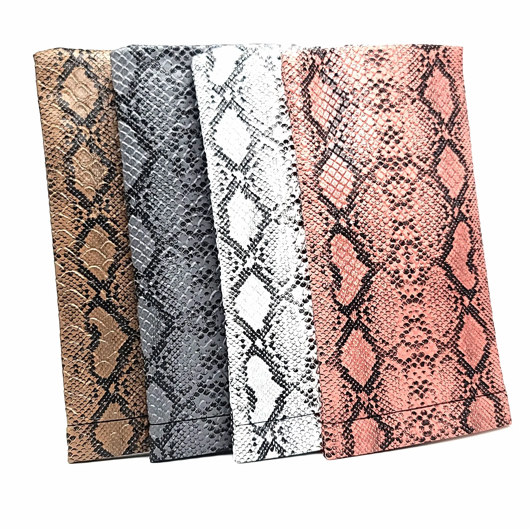 Large Squeeze Top Snakeskin Sunglasses Snap Case With Attached Microfiber Cloth