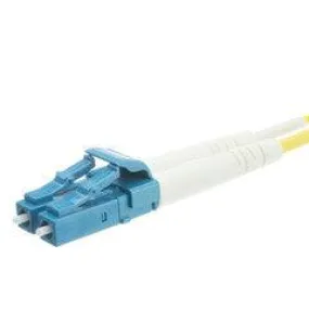 LC OM3 Duplex 2.0mm Fiber Optic Patch Cord, OFNR, Multimode 50/125, Aqua Jacket, Beige Connector, 1 meter (3.3 ft)