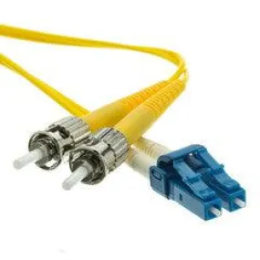 LC/ST Duplex Fiber Optic Patch Cable, OS2 9/125 Singlemode, Yellow Jacket, 20 meter (65.6 foot)