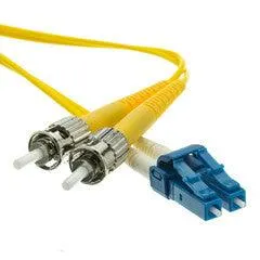 LC/ST Duplex Fiber Optic Patch Cable, OS2 9/125 Singlemode, Yellow Jacket, 20 meter (65.6 foot)