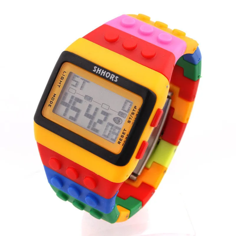 LED Watch Coloful Stripe Unisex New Sports Watches Shhors Rainbow watch Digital Hour Wristwatch